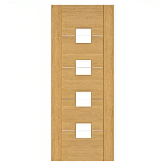 Deanta Valencia Prefinished Oak Glazed Internal Door - All Sizes