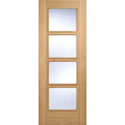 LPD Vancouver Oak 4 Lite Glazed Internal Fire Door 78in x 27in x 44mm (1981 x 686mm)