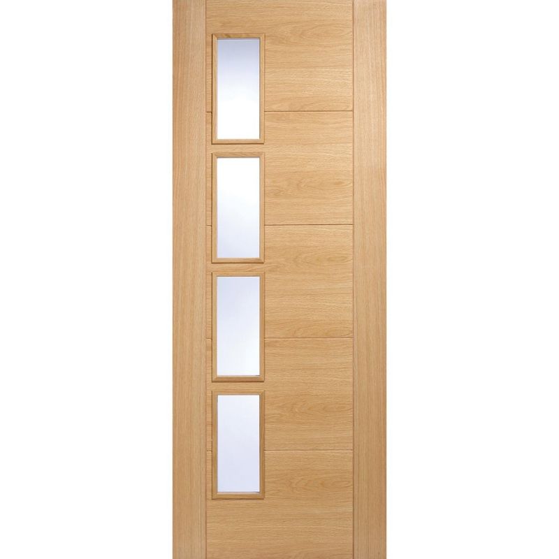 LPD Vancouver Oak Offset Glazed Internal Door 78in x 27in x 35mm (1981 x 686mm)