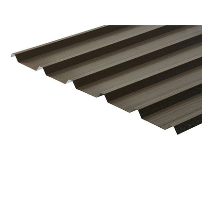 Cladco 32/1000 Box Profile PVC Plastisol Coated 0.7mm Metal Roof Sheet Van Dyke Brown - All Sizes