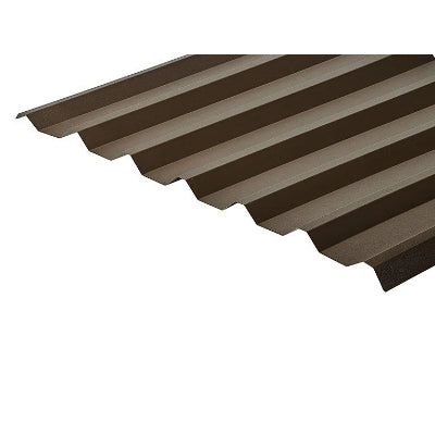 Cladco 34/1000 Box Profile PVC Plastisol Coated 0.7mm Metal Roof Sheet Van Dyke Brown - All Sizes