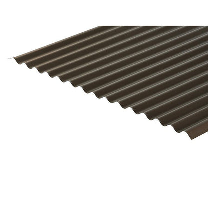 Cladco Corrugated 13/3 Profile PVC Plastisol Coated 0.7mm Metal Roof Sheet Van Dyke Brown - All Sizes