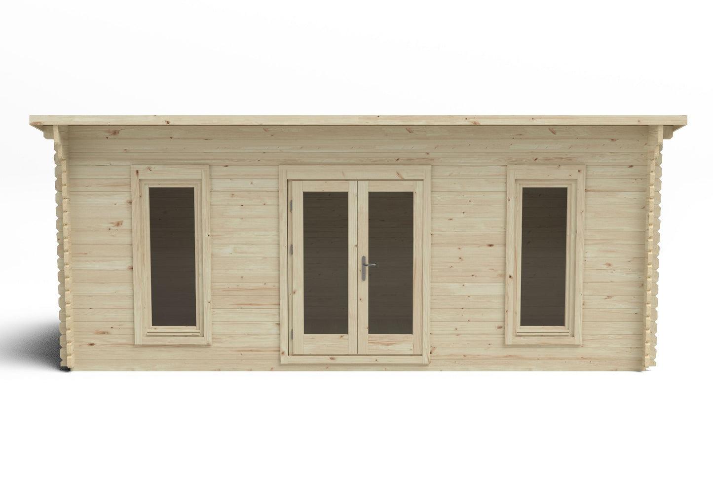 Forest Arley Log Cabin Pent Roof, Double Glazed 24kg Polyester Felt, no Underlay  - 6.0m x 3.0m - VARL45D63P2HD