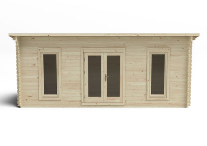 Forest Arley Log Cabin Pent Roof, Double Glazed 24kg Polyester Felt, plus Underlay  - 6.0m x 3.0m - VARL45D63P2UHD