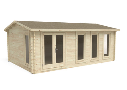 Forest Blakedown Log Cabin Apex Roof, Double Glazed 24kg Polyester Felt, no Underlay  - 6.0m x 4.0m - VBLA45D64P2HD