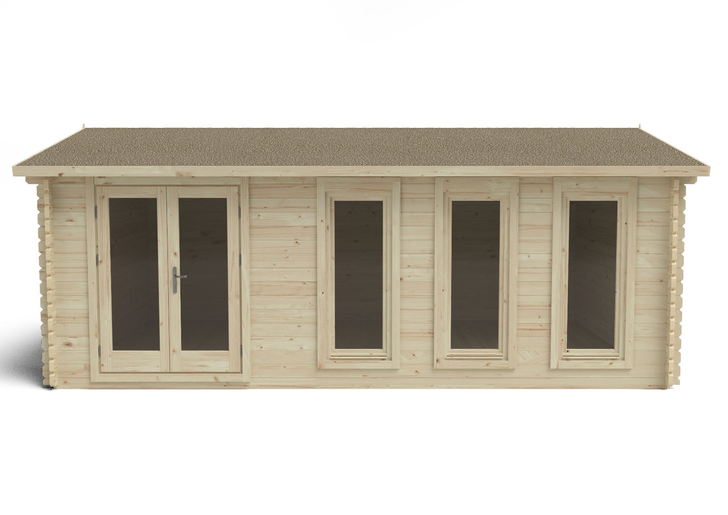 Forest Blakedown Log Cabin Apex Roof, Double Glazed 24kg Polyester Felt, no Underlay  - 6.0m x 4.0m - VBLA45D64P2HDIN