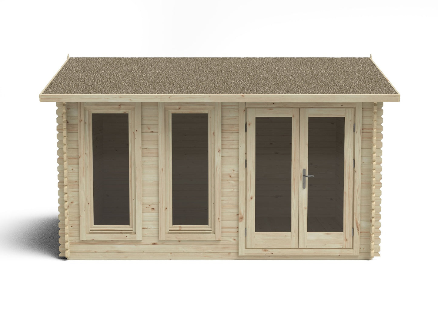 Forest Chiltern Log Cabin Apex Roof, Single Glazed 24kg Felt, plus Underlay  - 4.0m x 3.0m - VCHI34S43P2UHDIN