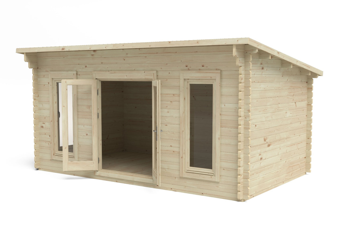 Forest Elmley Log Cabin Pent Roof, Double Glazed 24kg Polyester Felt, no Underlay  - 5.0m x 3.0m - VELM45D53P2HDIN