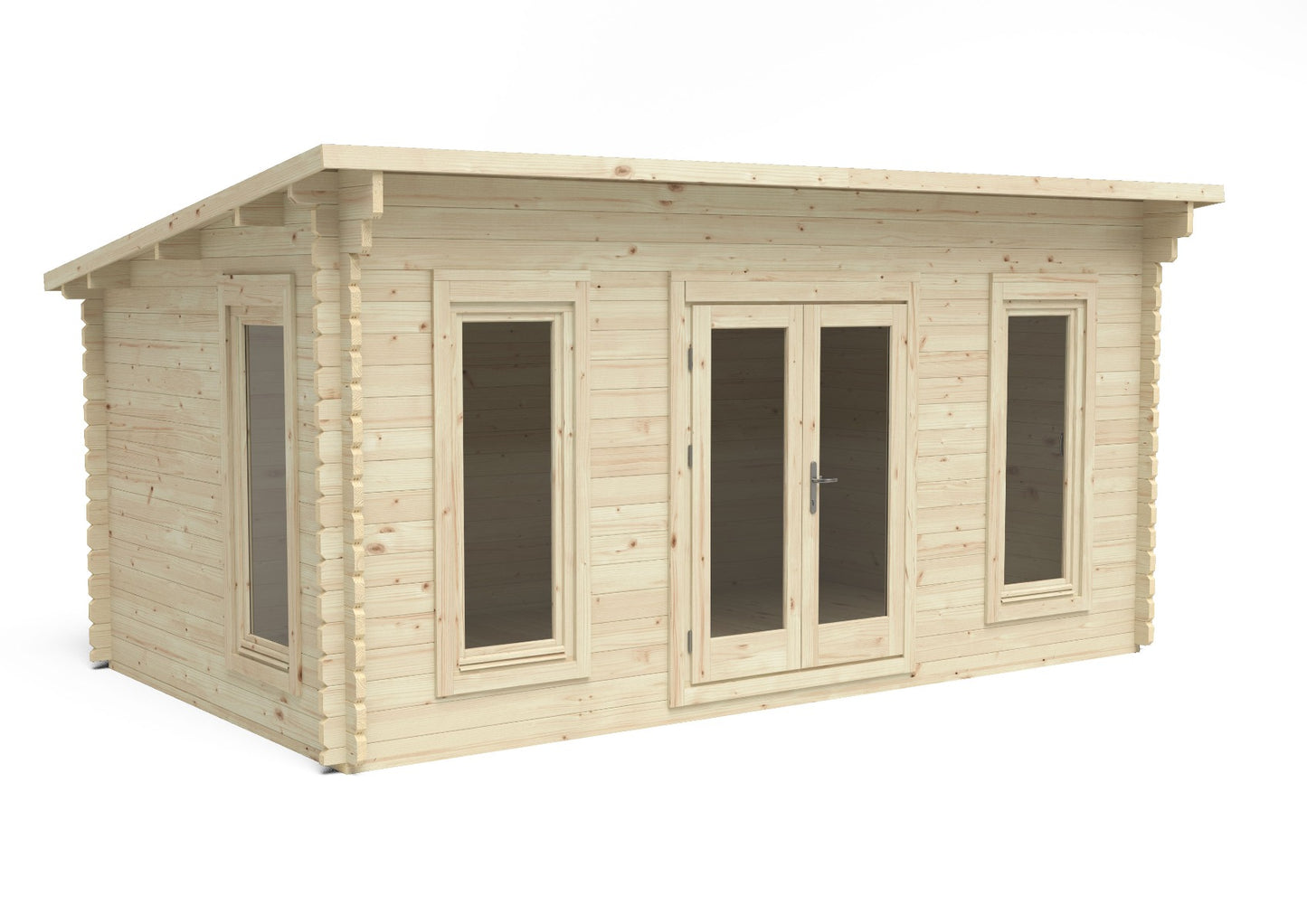 Forest Elmley Log Cabin Pent Roof, Double Glazed 34kg Polyester Felt, plus Underlay  - 5.0m x 3.0m - VELM45D53P3UHD