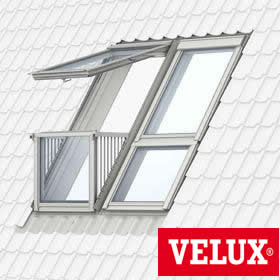 Image for Velux CABRIO White Painted Balcony GDL SK0W224 198 x 252  PK19 Double