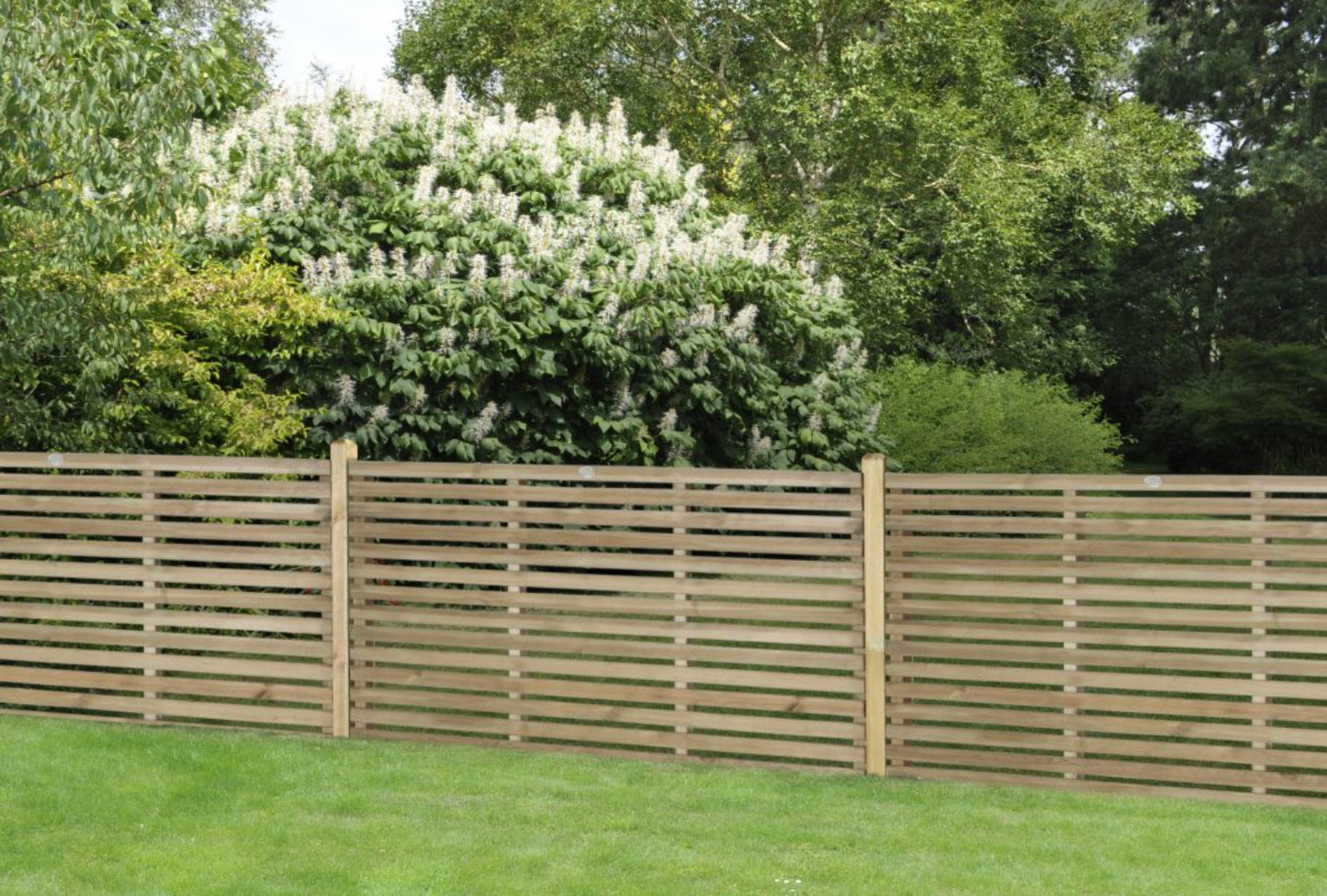 Forest Garden 1.8m x 0.9m Pressure Treated Contemporary Slatted Fence Panel