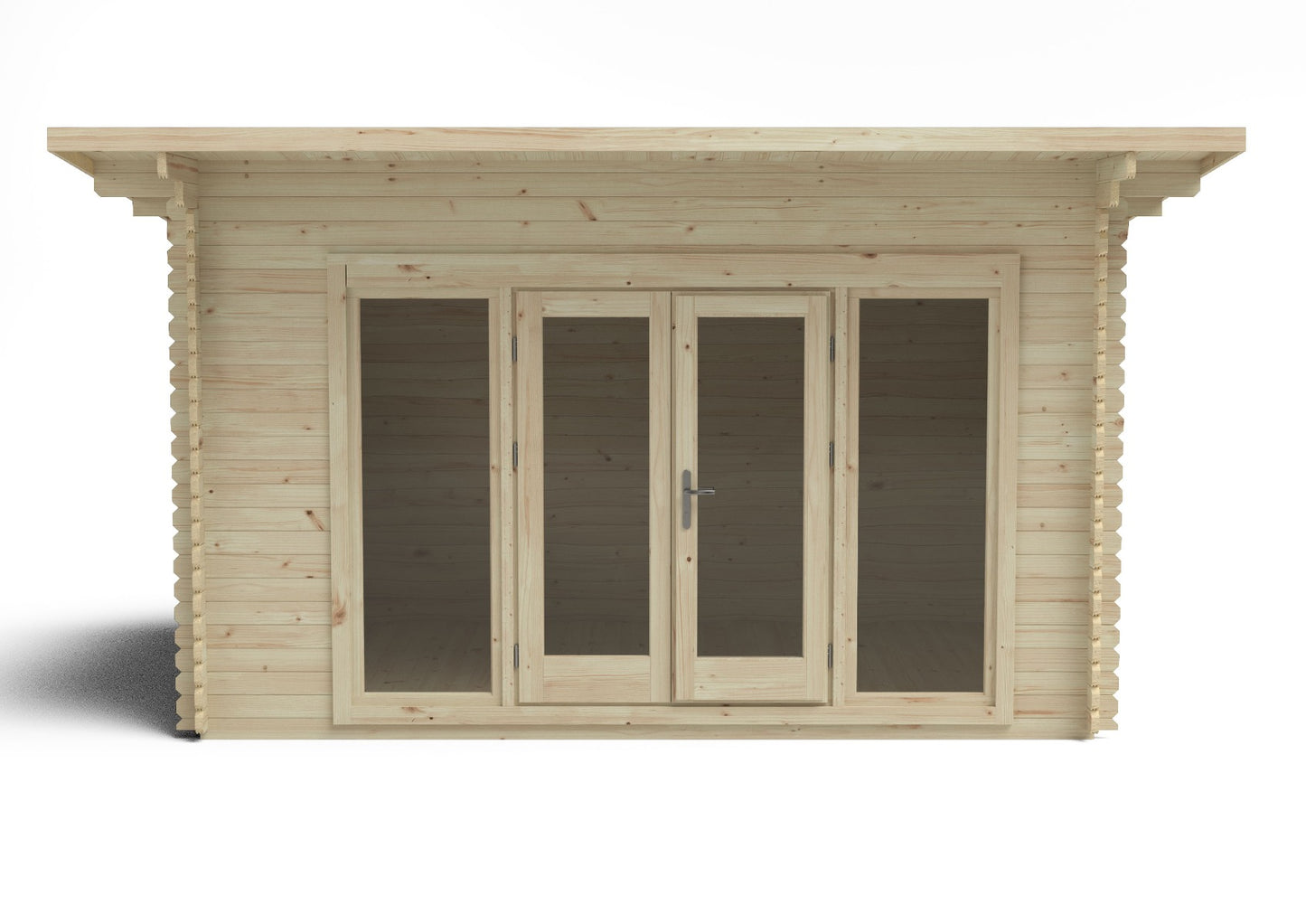 Forest Melbury Log Cabin Pent Roof, Double Glazed 24kg Polyester Felt, plus Underlay  - 4.0m x 3.0m - VMEL34D43P2UHDIN