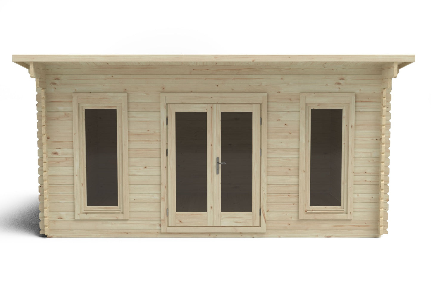 Forest Mendip Log Cabin Pent Roof, Double Glazed, 24kg Polyester Felt, no Underlay  - 5.0m x 4.0m - VMEN45D54P2HD