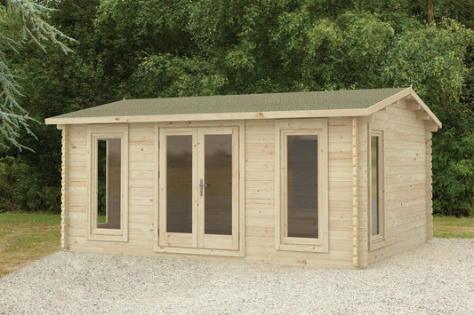 Forest Rushock Log Cabin Apex Roof, Double Glazed 24kg Polyester Felt, no Underlay  - 5.0m x 4.0m - VRUS45D54P2HDIN