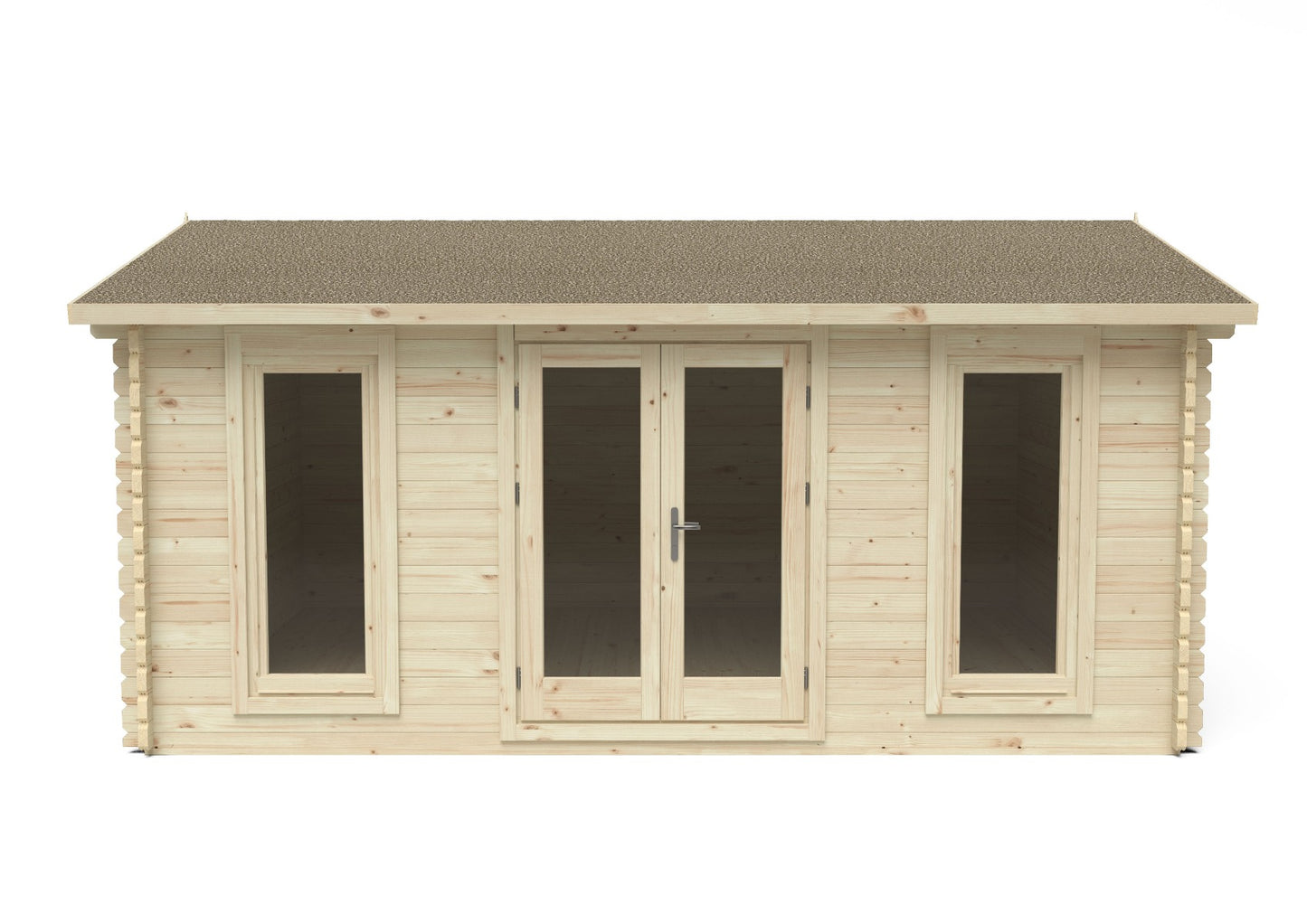 Forest Rushock Log Cabin Apex Roof, Double Glazed 24kg Polyester Felt, no Underlay  - 5.0m x 4.0m - VRUS45D54P2HD