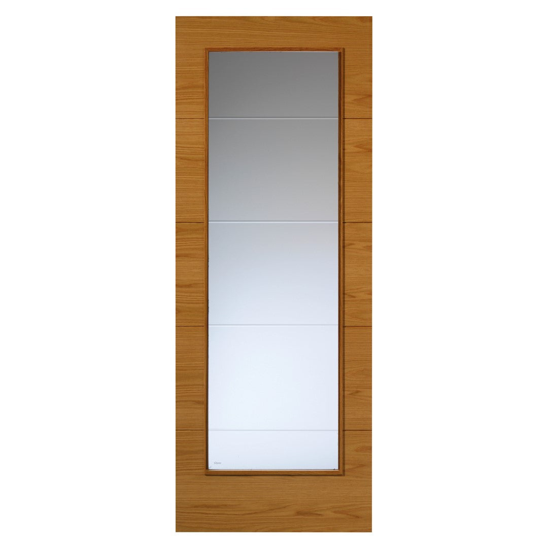 Image for JB Kind Modern Vt5-1Vb Oak Pre-Finished Internal Door