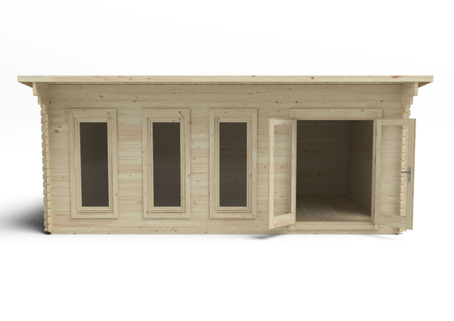 Forest Wolverley Log Cabin Pent Roof, Double Glazed 24kg Polyester Felt, plus Underlay  - 6.0m x 4.0m - VWOL45D64P2UHDIN