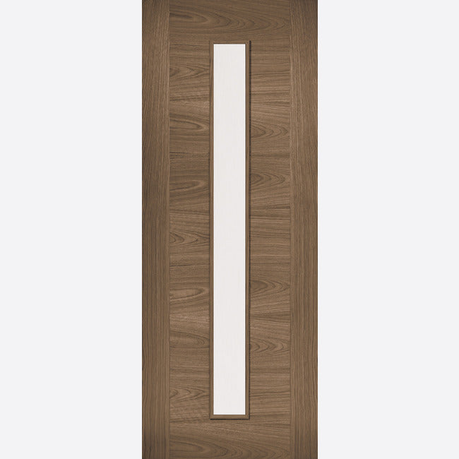 LPD Sofia Walnut Pre-Finished 1 Glazed Clear Light Panel Interior Door - All Sizes