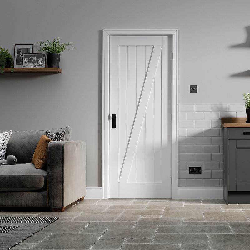 LPD Barn White Primed Internal Door - 78in x 30in x 35mm (1981 x 762mm)
