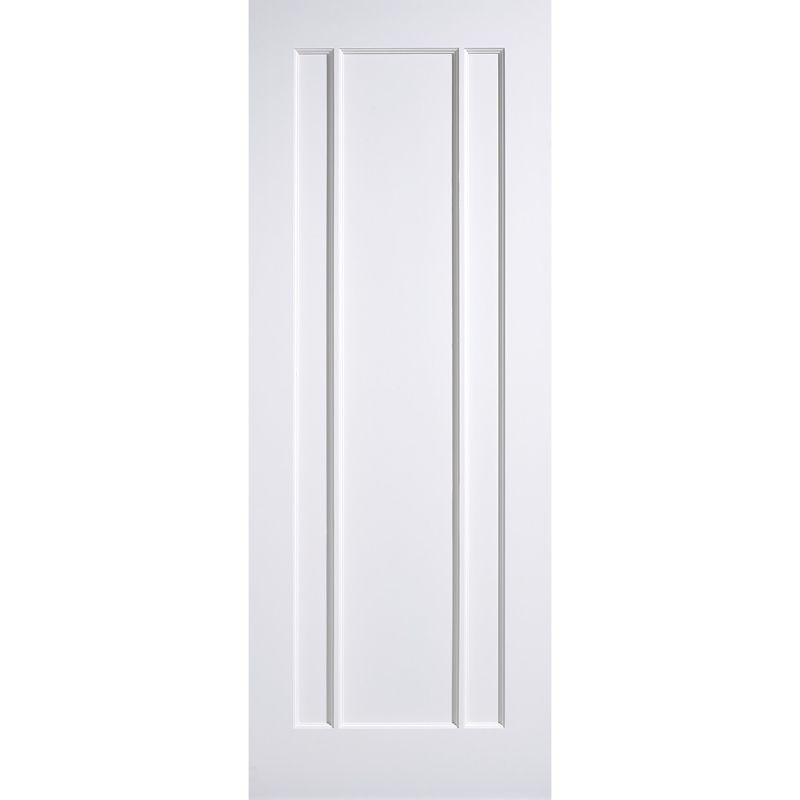 LPD Lincoln White Primed Composite 3 Panel Internal Fire Door-78in x 27in x 44mm (1981 x 686mm)