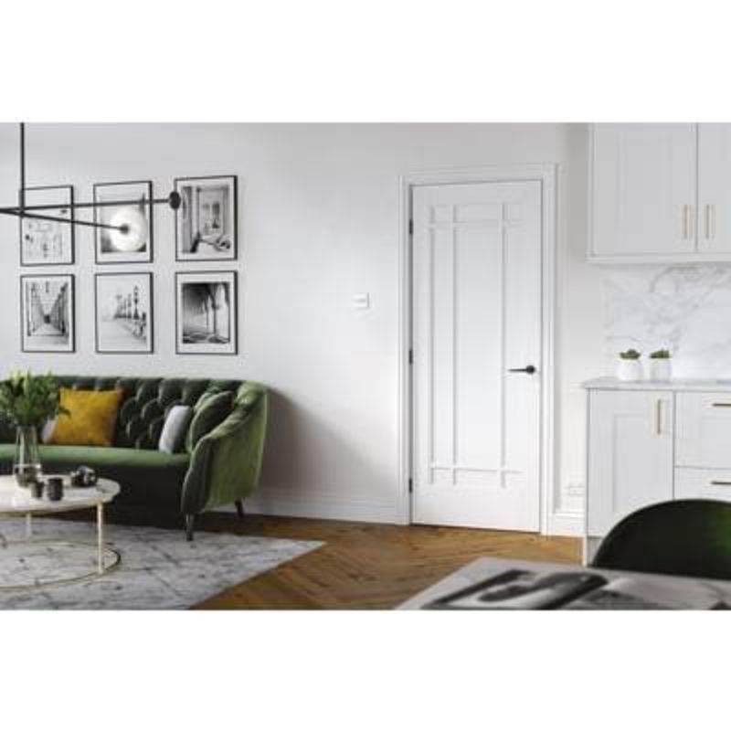 LPD Manhattan White Primed 9 Panel Interior Fire Door FD30 - 1981mm x 762mm