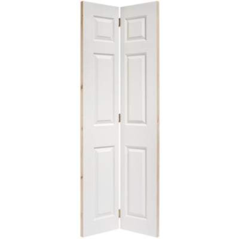 LPD Moulded Textured White Primed 6 Panel Bi-Fold Interior Door - 1981mm x 762mm