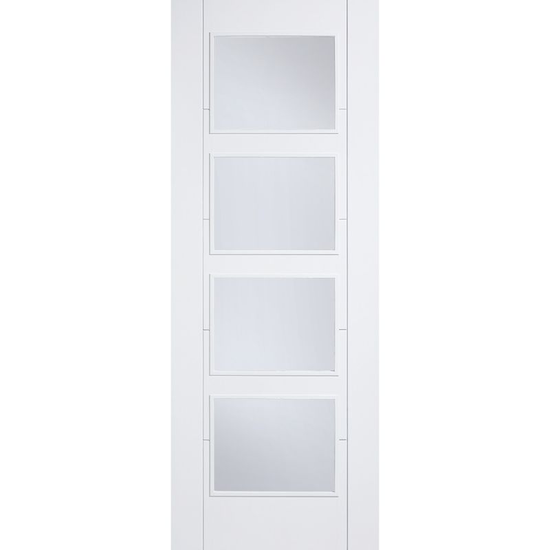 LPD Vancouver White Primed Clear Glazed Internal Door 78in x 30in x 35mm (1981 x 762mm)