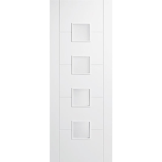 Image for LPD Vancouver White Primed Small Lite Frosted Glazed Internal Door 80in x 32in x 35mm (2032 x 813mm)