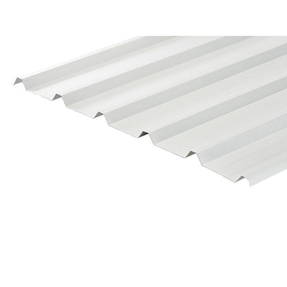 Cladco 32/1000 Box Profile PVC Plastisol Coated 0.7mm Metal Roof Sheet White - All Sizes