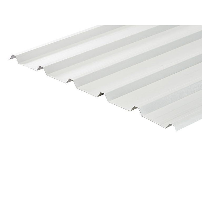 Cladco 32/1000 Box Profile PVC Plastisol Coated 0.7mm Metal Roof Sheet White - All Sizes