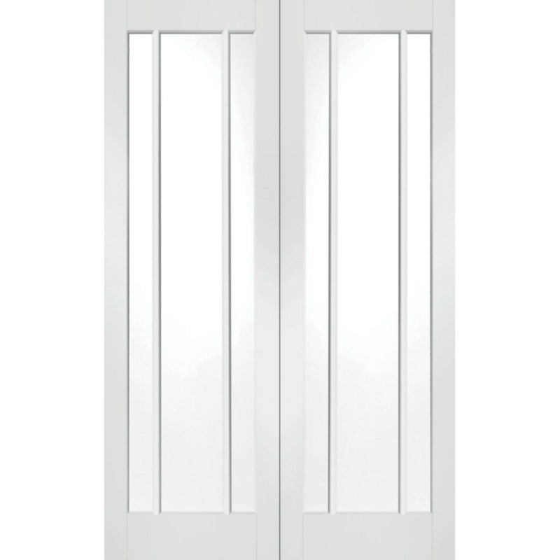 XL Joinery Worcester Internal Rebated White Primed Door Pair with Clear Glass- 1981 x 1168 x 40mm (46")