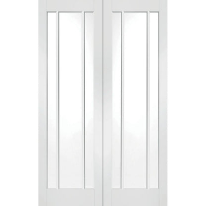 XL Joinery Worcester Internal Rebated White Primed Door Pair with Clear Glass- 1981 x 1168 x 40mm (46")