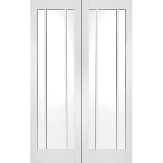 XL Joinery Worcester Internal Rebated White Primed Door Pair with Clear Glass- 1981 x 1168 x 40mm (46")