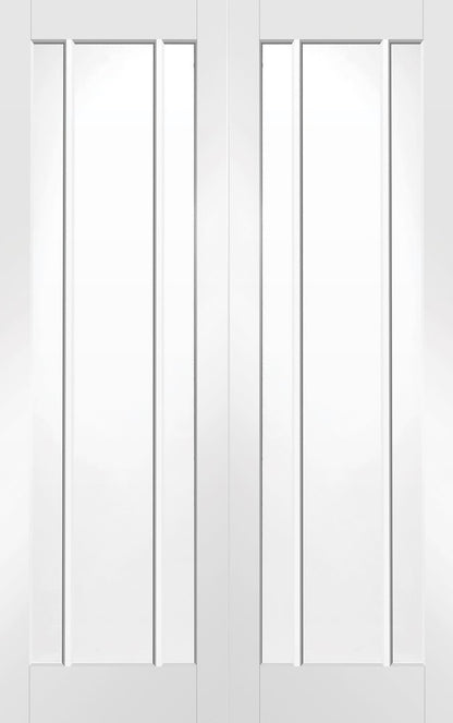 Image For XL Joinery Worcester Internal Rebated White Primed Door Pair with Clear Glass