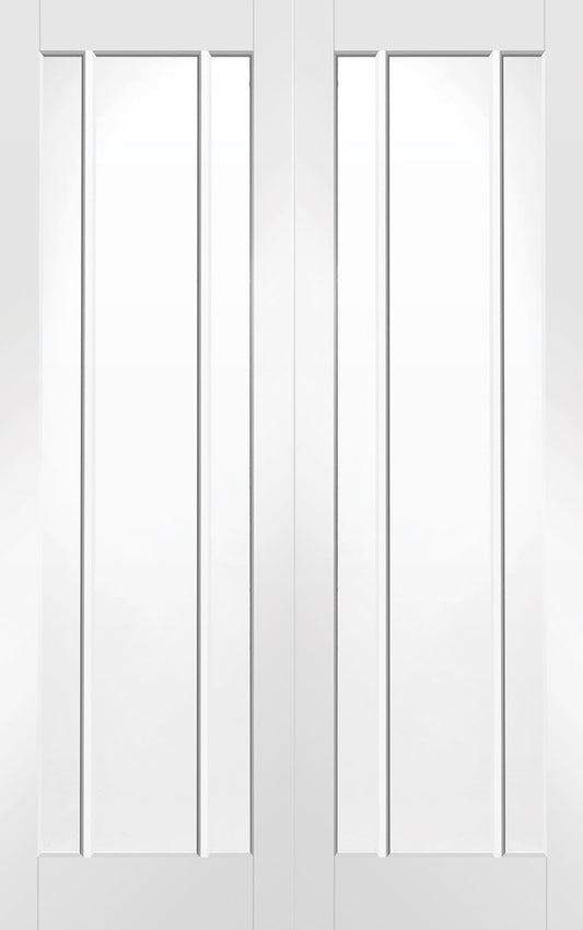 Image For XL Joinery Worcester Internal Rebated White Primed Door Pair with Clear Glass