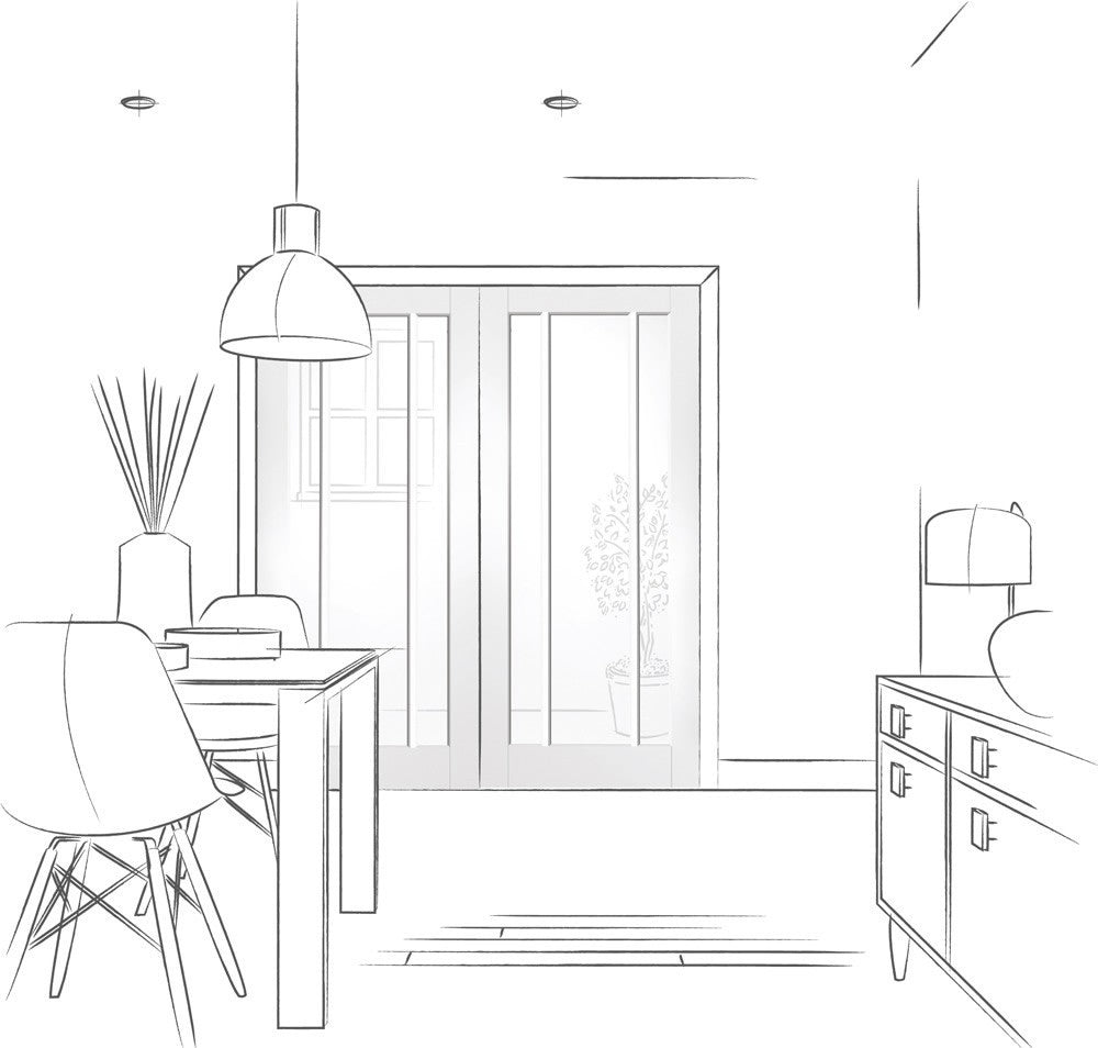 Image For XL Joinery Worcester Internal Rebated White Primed Door Pair with Clear Glass