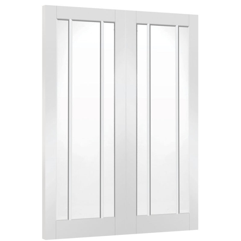 XL Joinery Worcester Internal Rebated White Primed Door Pair with Clear Glass- 1981 x 1168 x 40mm (46")