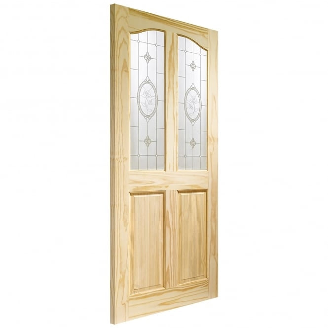 Image for XL Joinery Rio Internal Clear Pine Door with Crystal Rose Glass