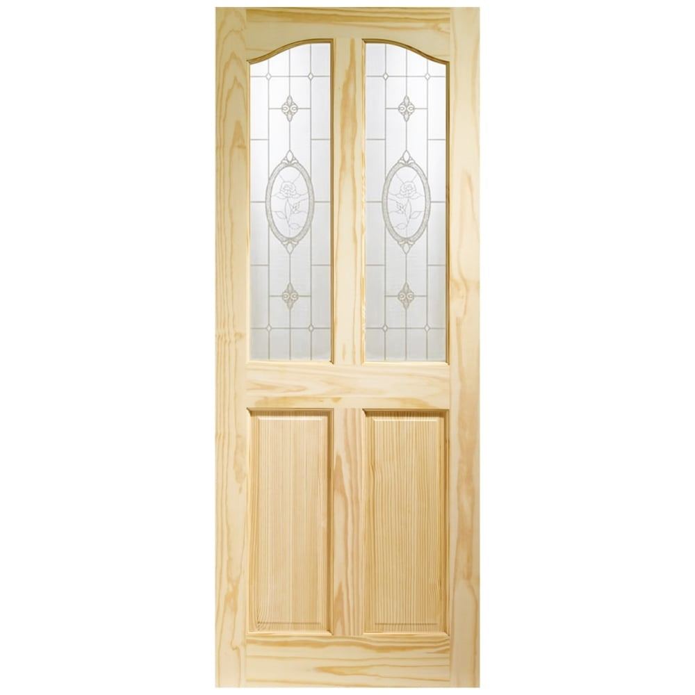 Image for XL Joinery Rio Internal Clear Pine Door with Crystal Rose Glass