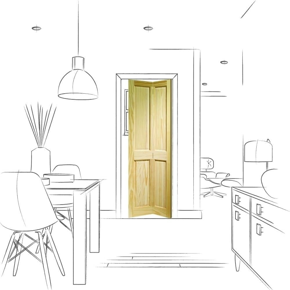 Image for XL Joinery Victorian 4 Panel Bi-fold Internal Clear Pine Door