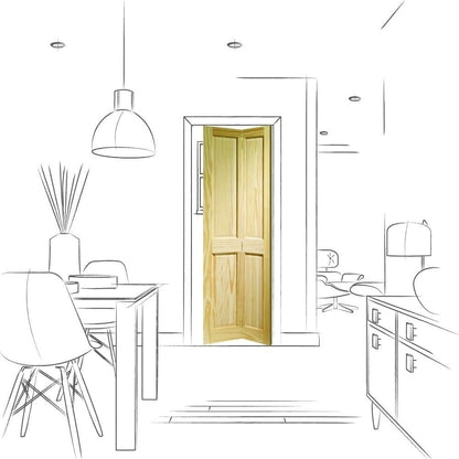 Image for XL Joinery Victorian 4 Panel Bi-fold Internal Clear Pine Door