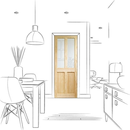 Image for XL Joinery Victorian 4 Panel Internal Clear Pine Door with Clear Glass