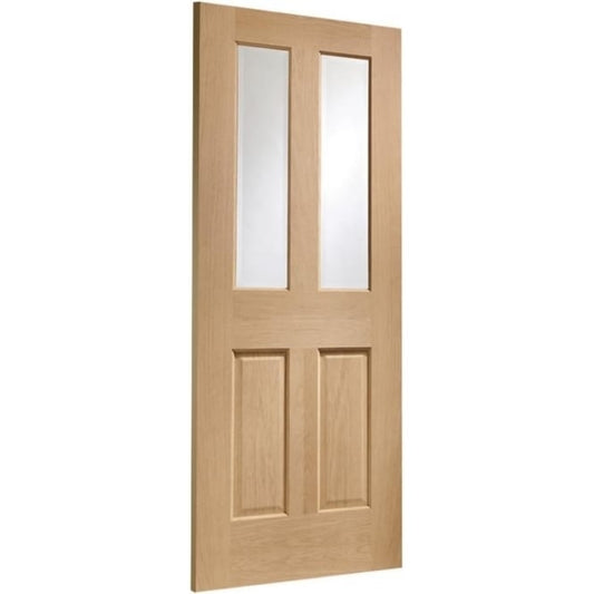 Image for XL Joinery Malton Pre-Finished Internal Oak Door with Clear Bevelled Glass