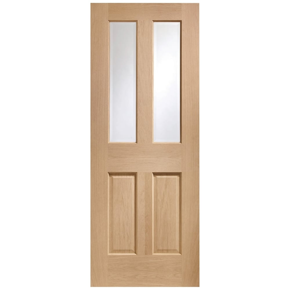 Image for XL Joinery Malton Pre-Finished Internal Oak Door with Clear Bevelled Glass