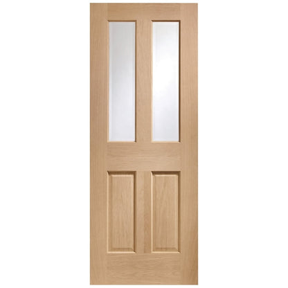 Image for XL Joinery Malton Pre-Finished Internal Oak Door with Clear Bevelled Glass