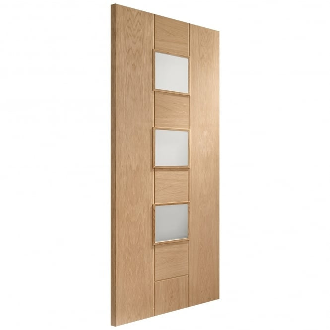 Image for XL Joinery Messina Pre-Finished Internal Oak Door with Clear Glass