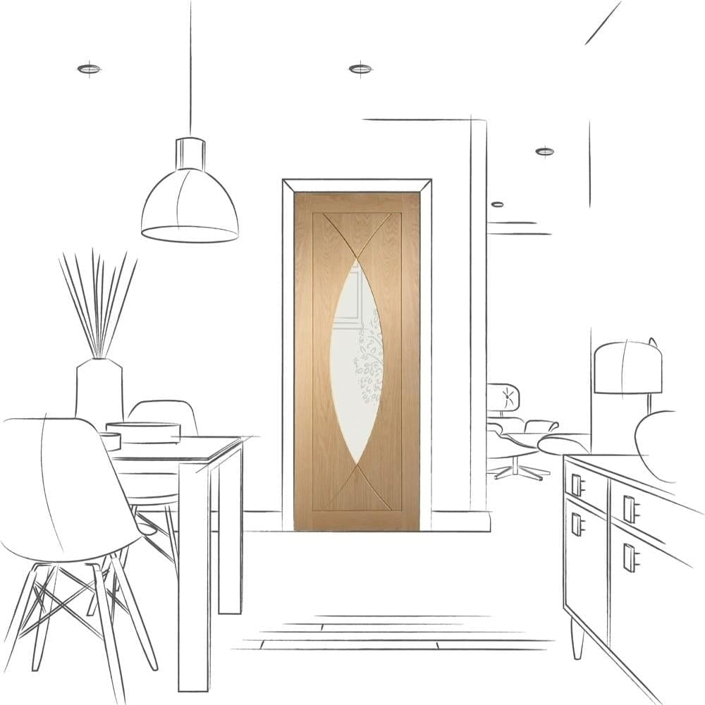 Image for XL Joinery Pesaro Pre-Finished Internal Oak Door with Clear Glass