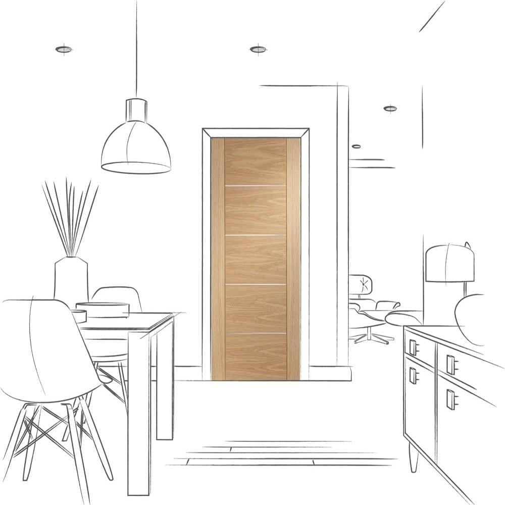 Image for XL Joinery Portici Pre-Finished Internal Oak Fire Door