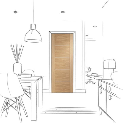 Image for XL Joinery Portici Pre-Finished Internal Oak Fire Door