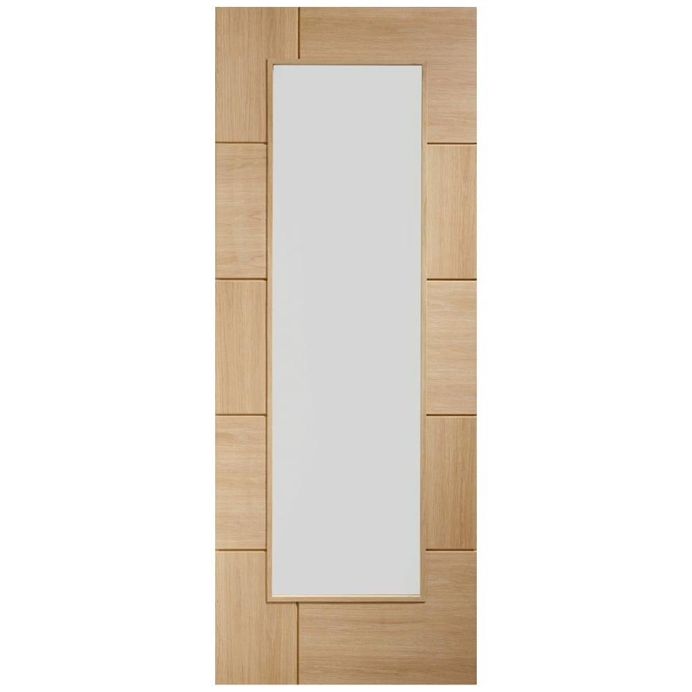 Image for XL Joinery Ravenna Pre-Finished Internal Oak Door with Clear Glass